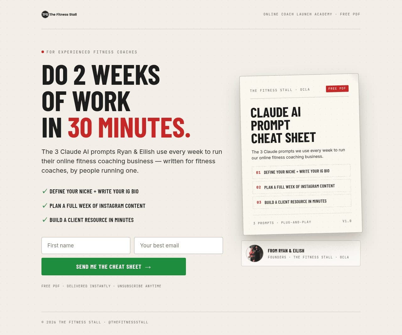 Lead-magnet opt-in page → Klaviyo